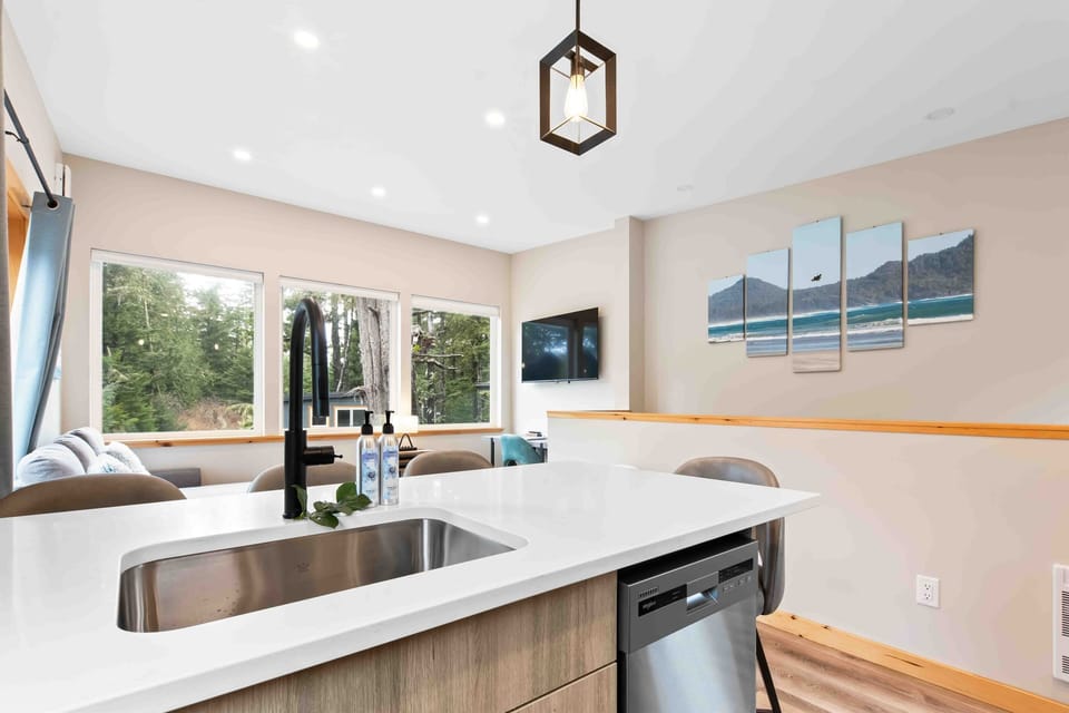 Large windows with natural light