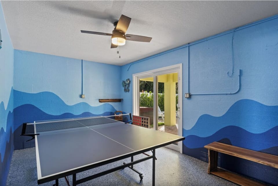 Game room with ping pong