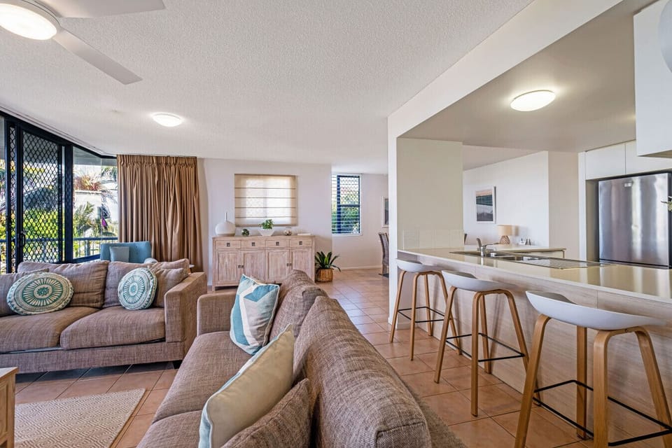 Integrated living, kitchen and dining area