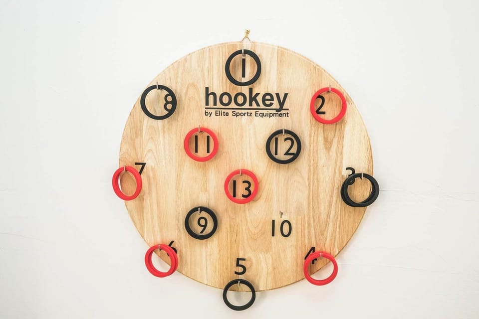 Test your aim with a round of Hookey! A fun twist on classic ring toss!