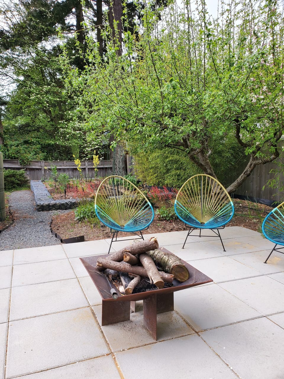 Private patio and firepit.