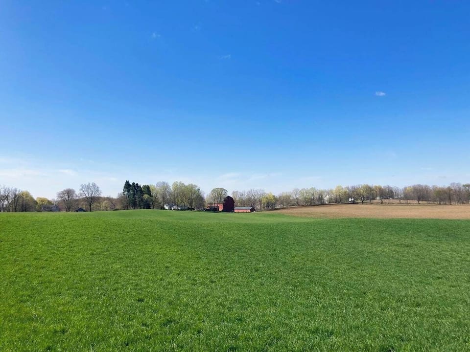 Endless meadow views from your private slice of countryside calm.