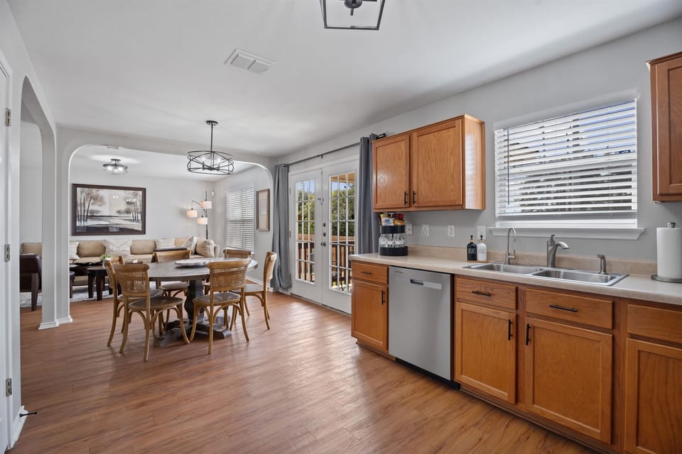 Open Concept Kitchen Flowing into Dining Room