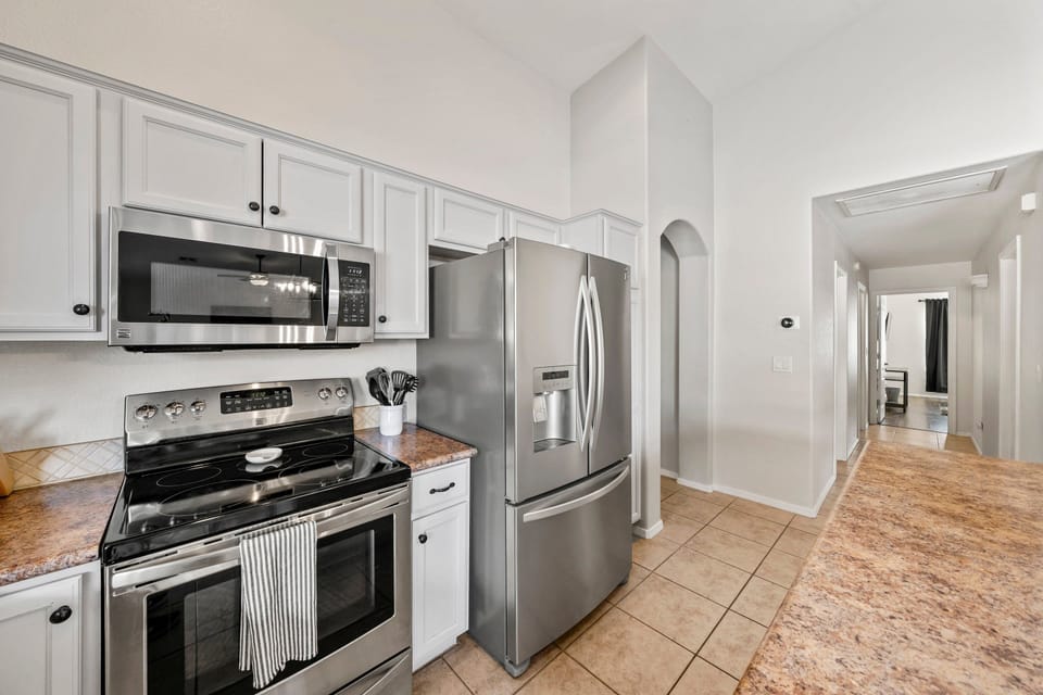 Coffee maker, Keurig, toaster, oven, dishwasher, refrigerator.