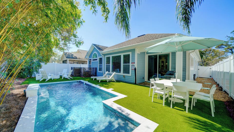 Step into your private backyard oasis, complete with a brand-new heated pool