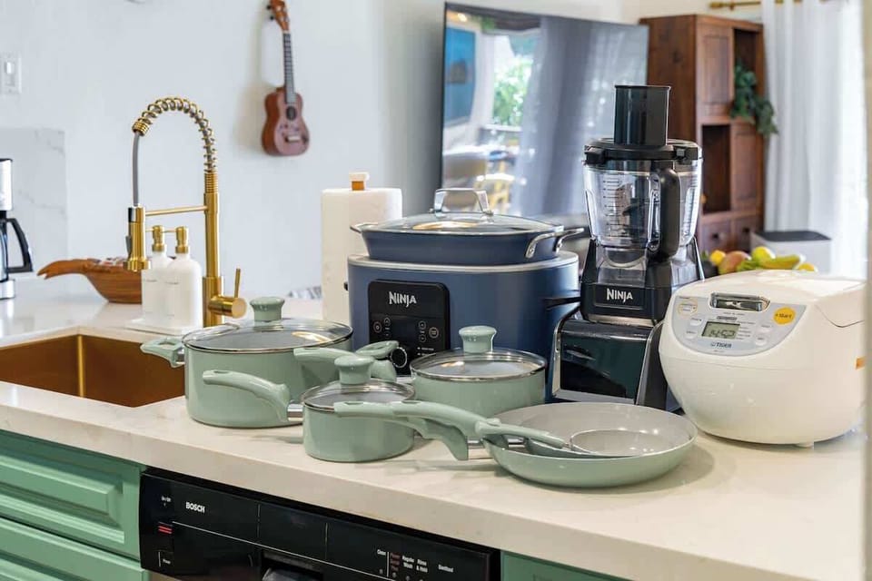 Modern Appliances: High-quality appliances, including a refrigerator, stove, oven, and microwave, make cooking a breeze.
