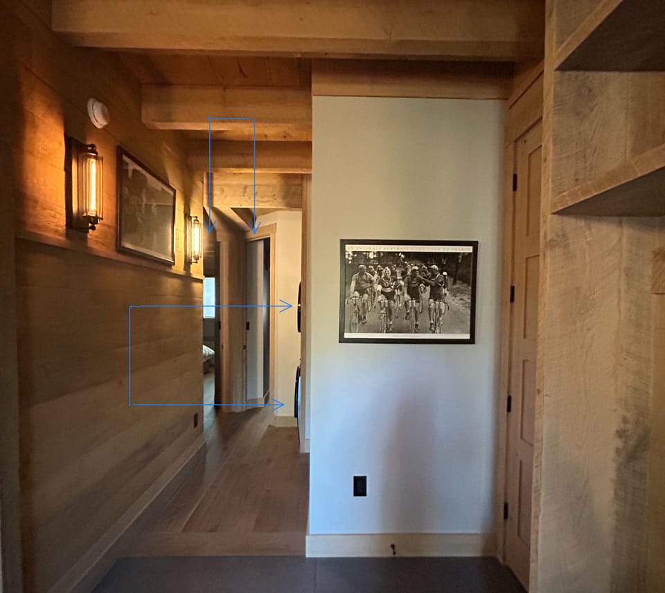hallway to laundry and bunk rooms