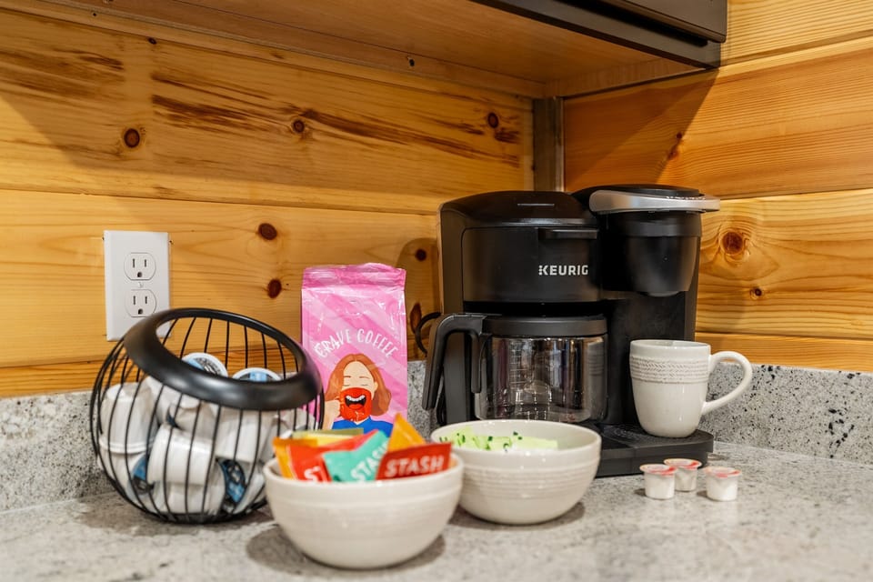 Wake up and enjoy our fully stocked coffee bar.