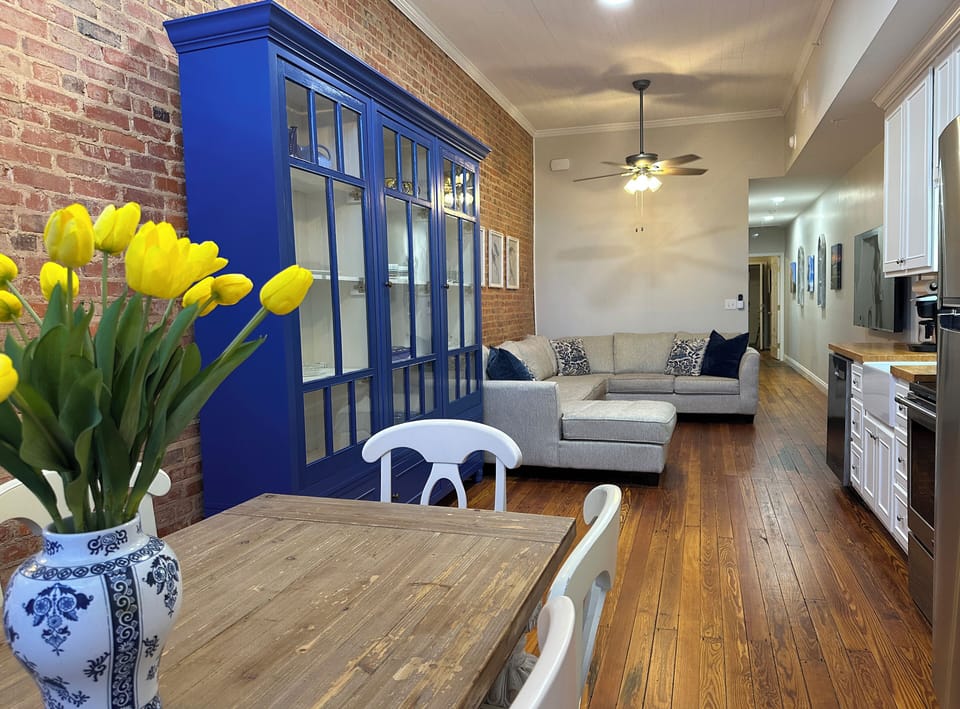 Dining space & living room