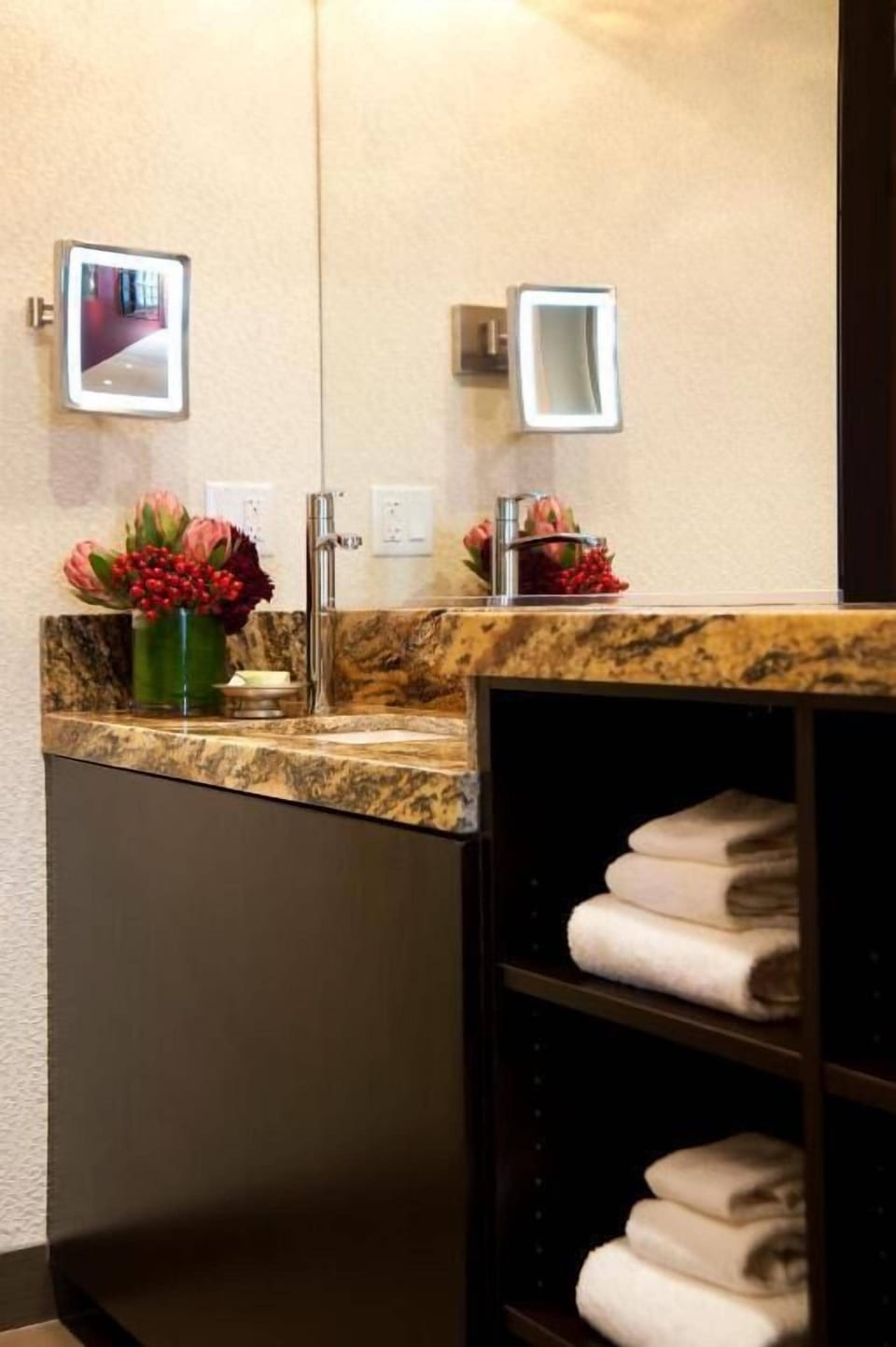 Unwind in a stylish suite with lounge space and warmth