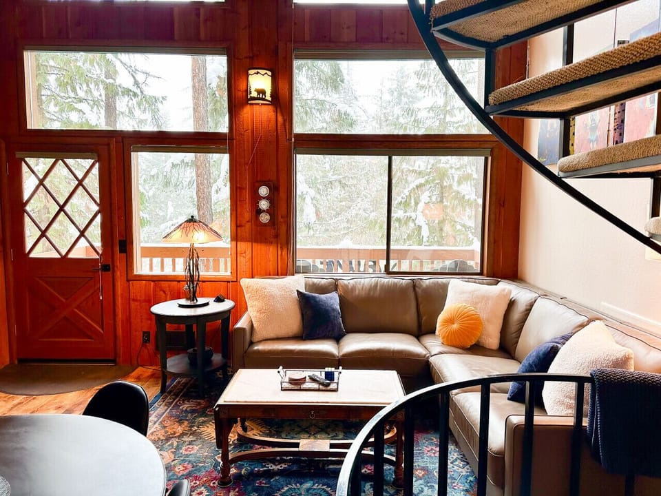 Living Room with Deck through the windows