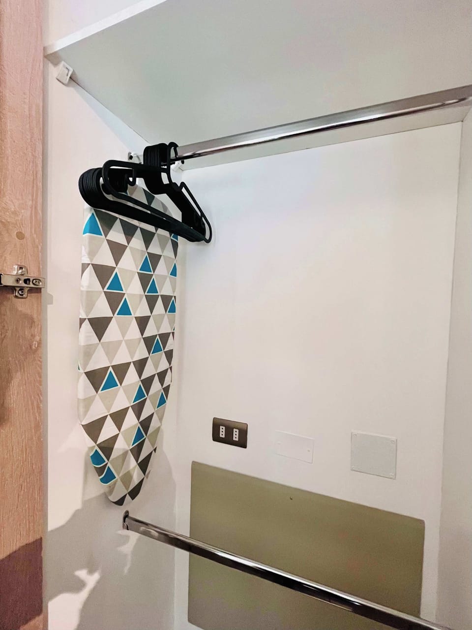 Built-in closet w/ hanging space & overhead storage.