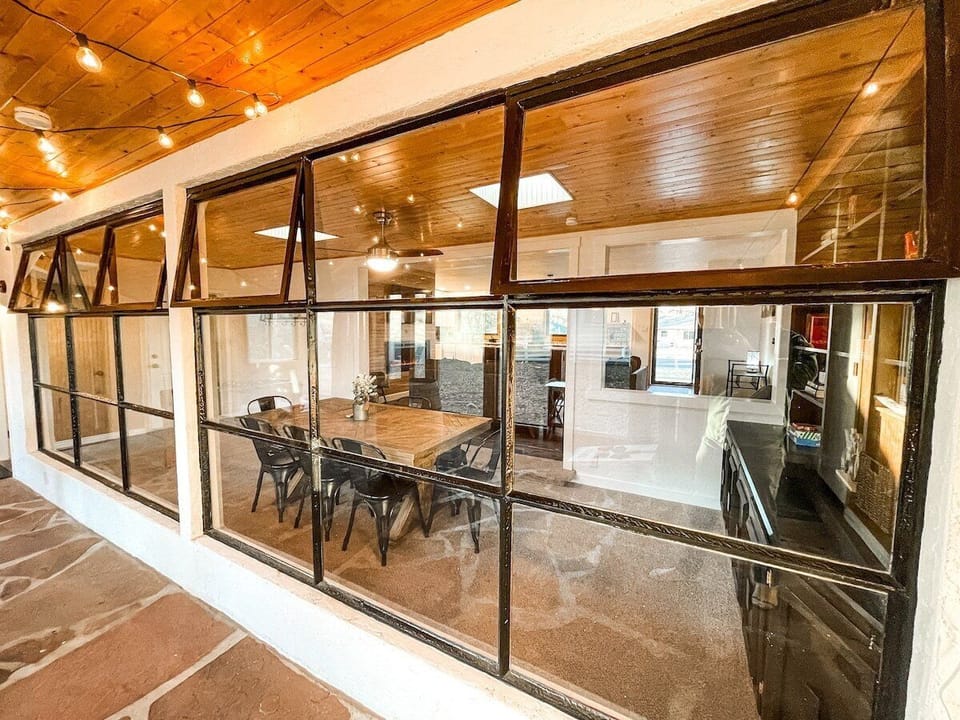 View of the dining room from the game room