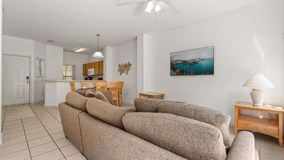 Cosy living room with smart TV and comfortable sofa's