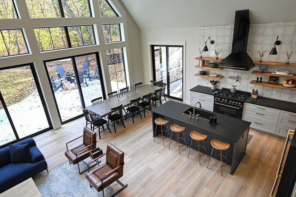 Dining table to comfortably accommodate 12 guests 