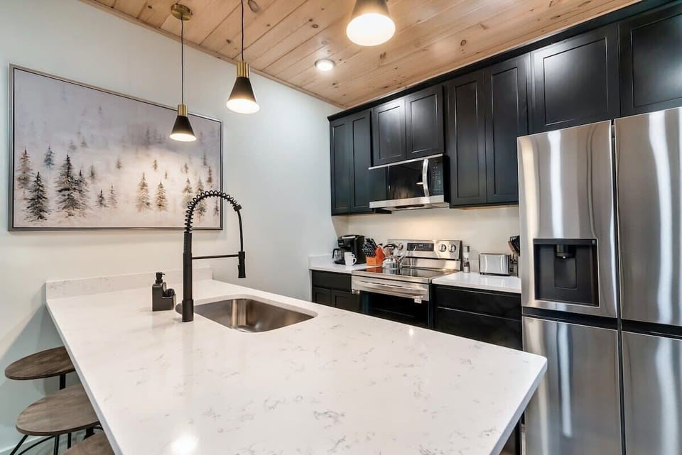 Spacious countertops make meal prep a breeze.
