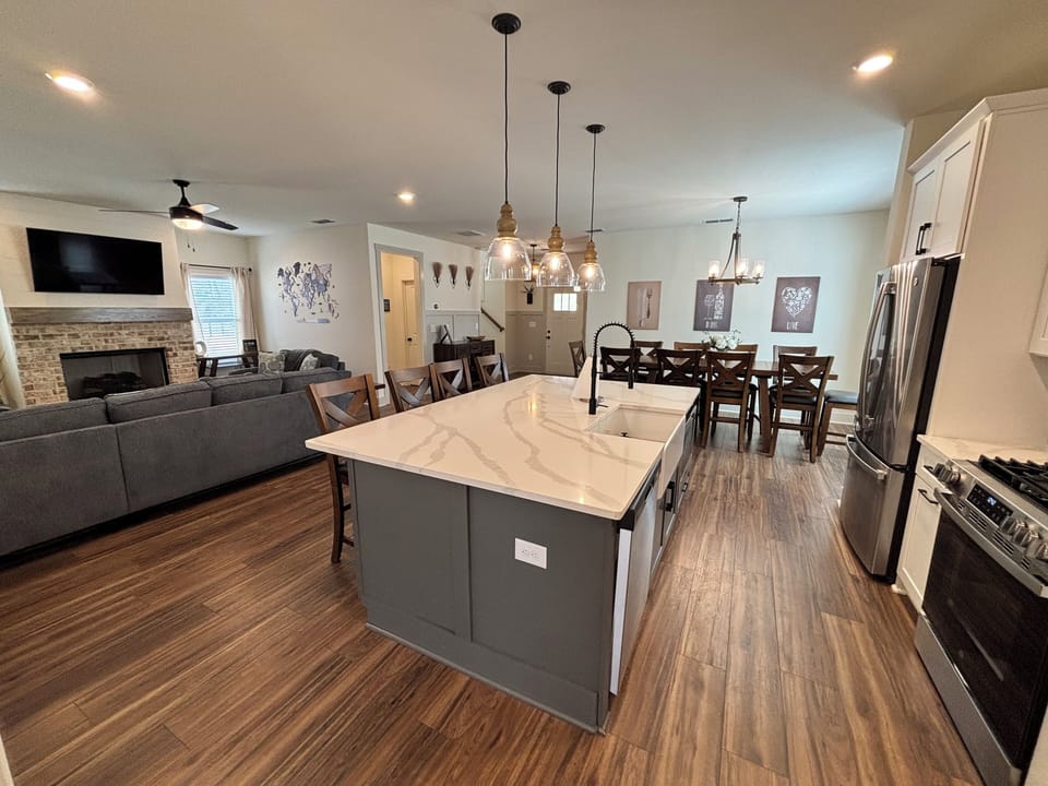 Living/dining/kitchen area on first floor