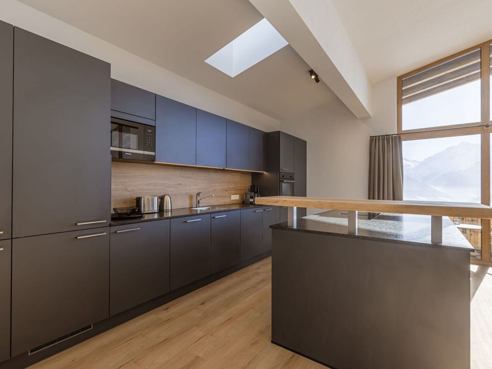 Interior Design, Kitchen, Flooring, Furniture, Wood, Cabinetry, Countertop, Floor, Ceiling, Wood Flooring