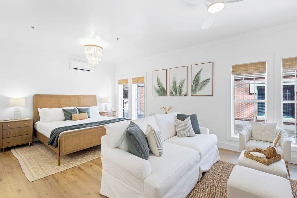 Studio features a comfy king bed and queen sleeper sofa.