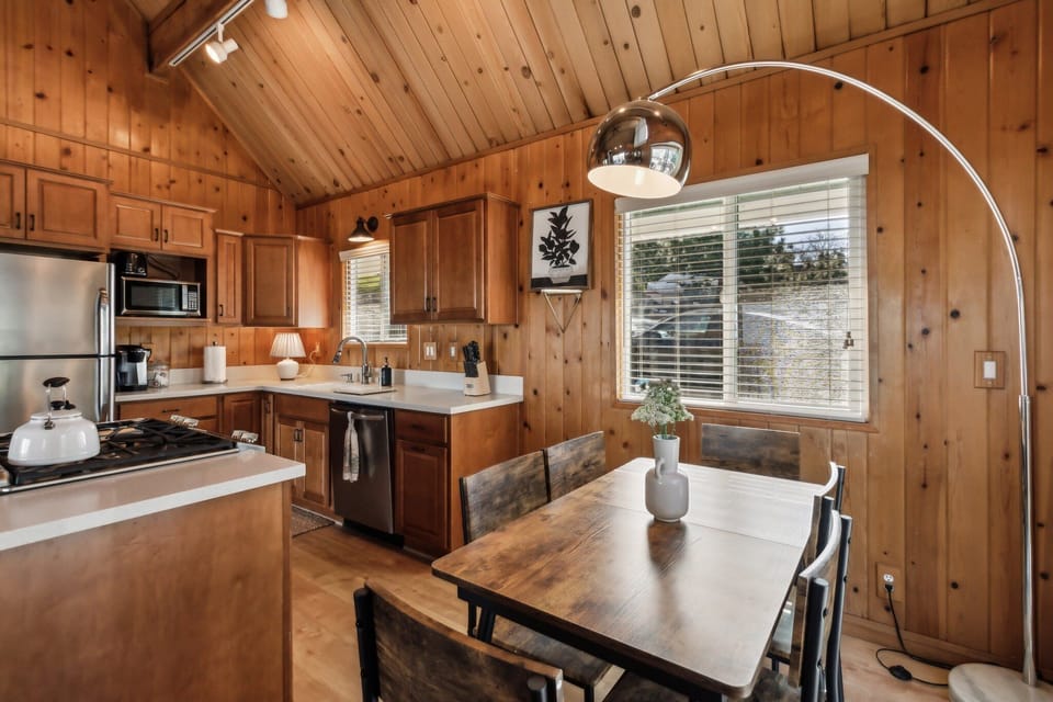 Indoors, Hardwood, Kitchen, Cooktop, Stained Wood
