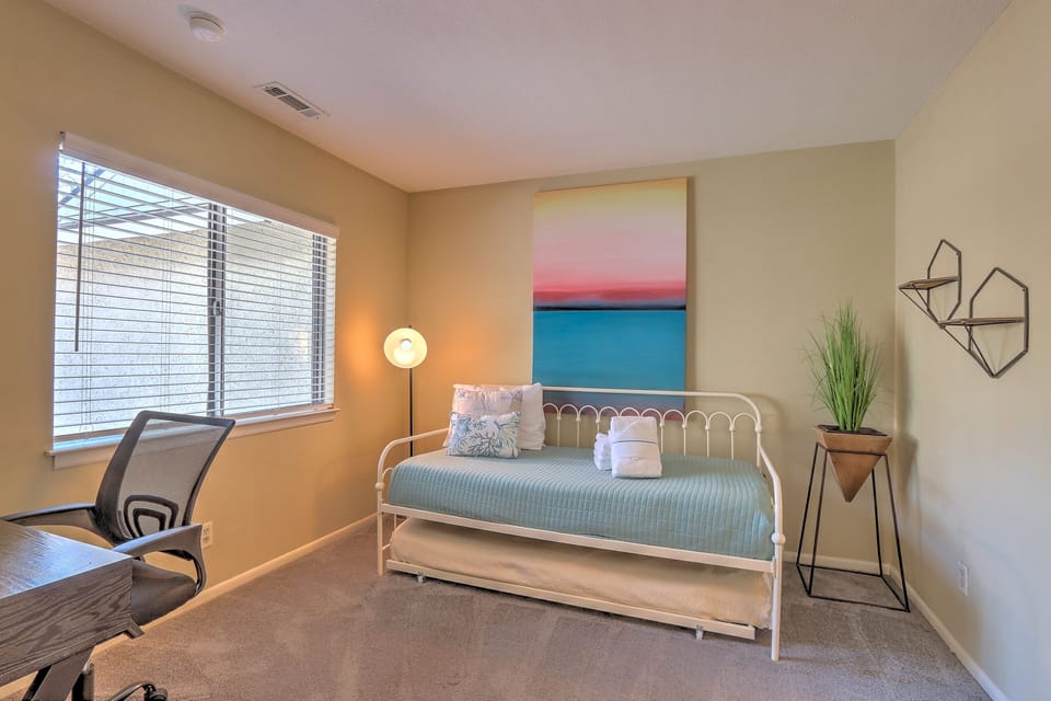 Primary bedroom - bump out w/ twin trundle and office space