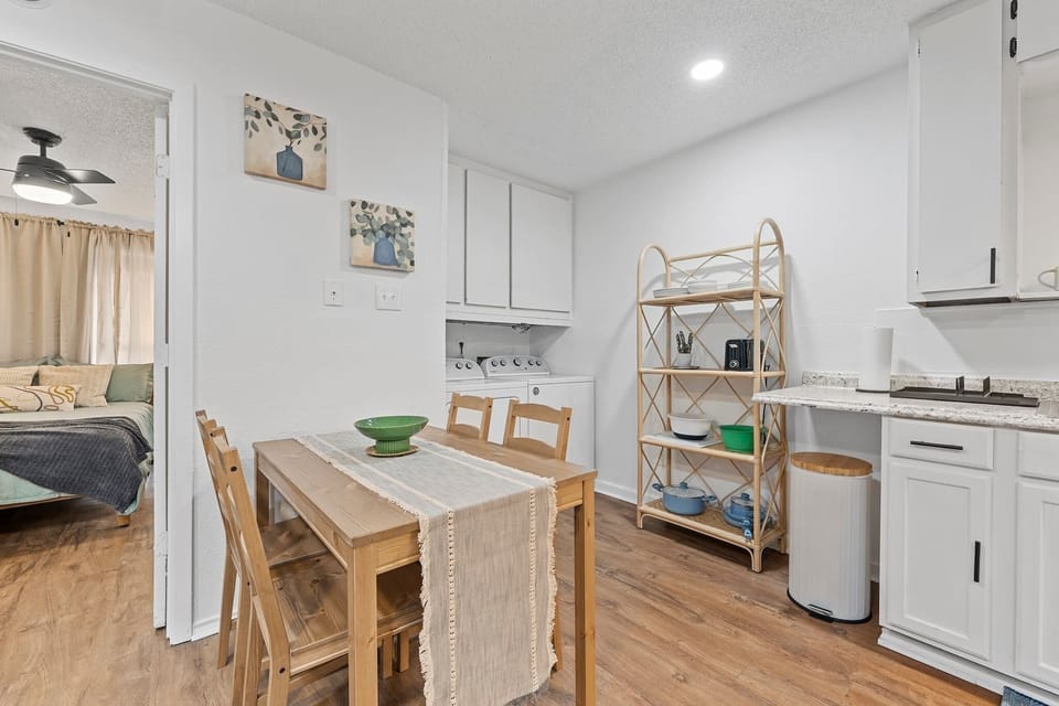 There is enough storage to help you comfortably settle in.