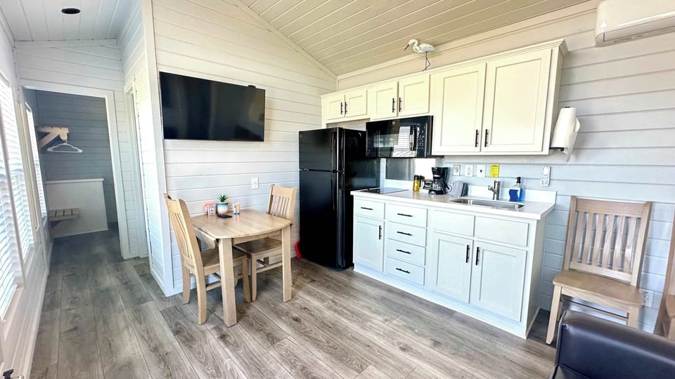 Main Living Area - Kitchen - TV with Roku & Couch that folds out to Full size Bed