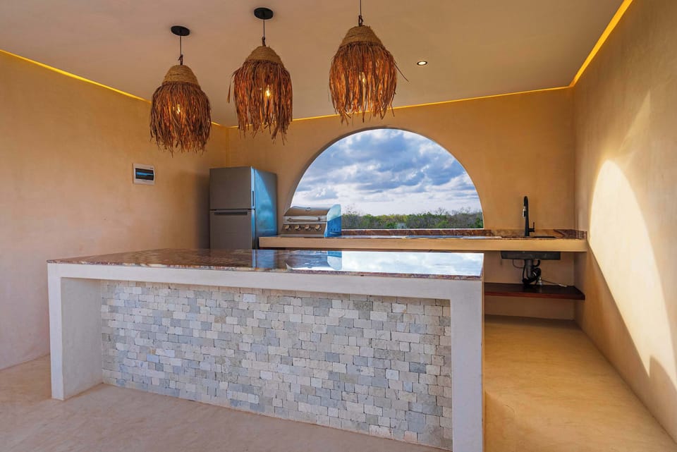 Rooftop barbecue area