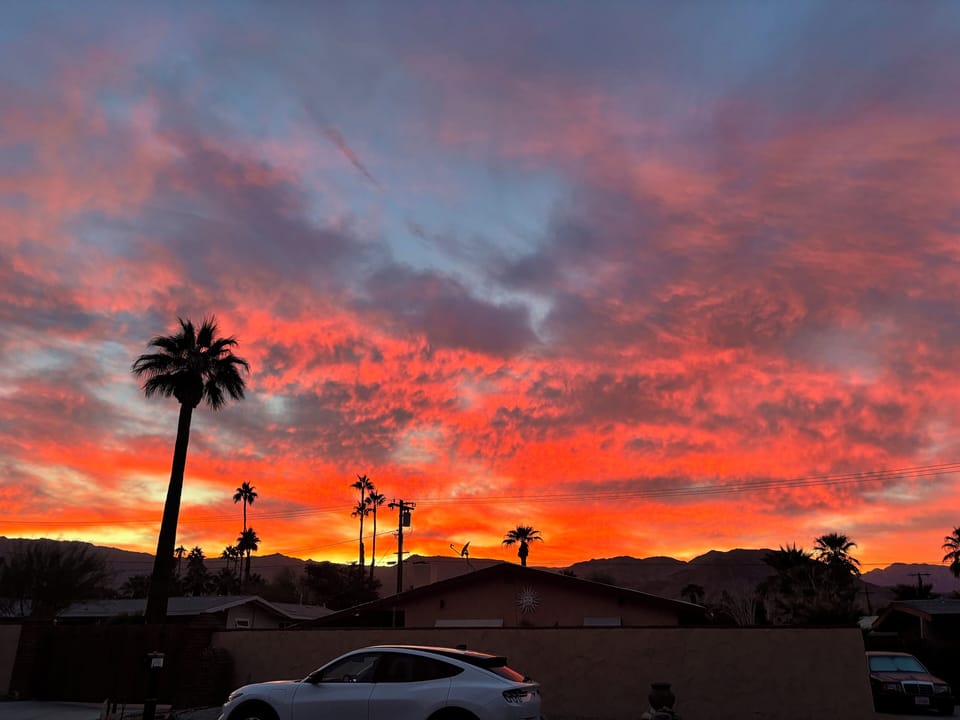 Enjoy amazing sunsets and mountain views from our comfortable home.