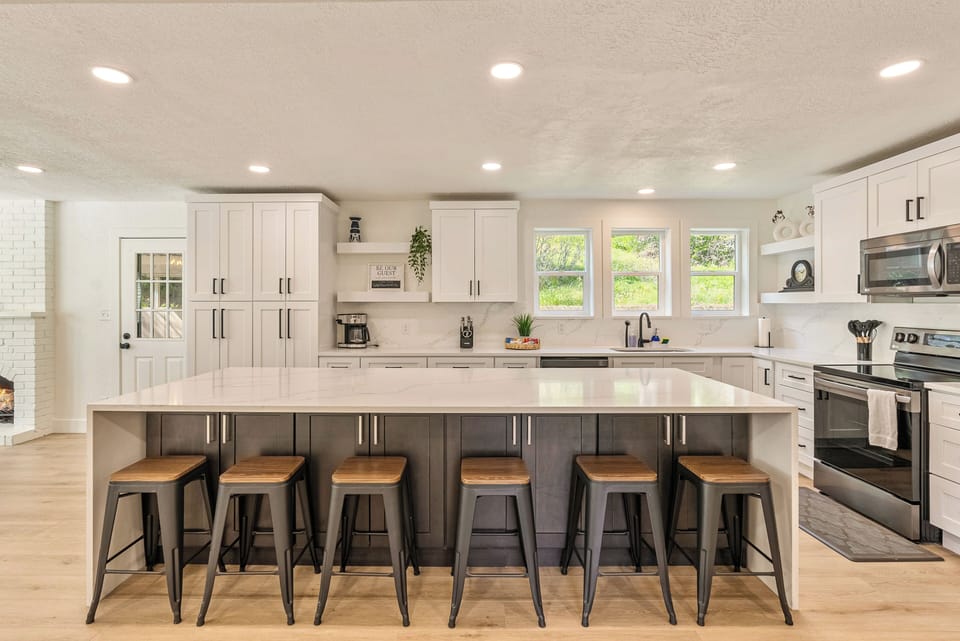Amazing kitchen and dining space. 