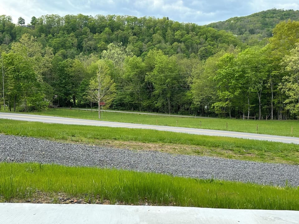 View from patio looking at the Greenbrier River Trail.