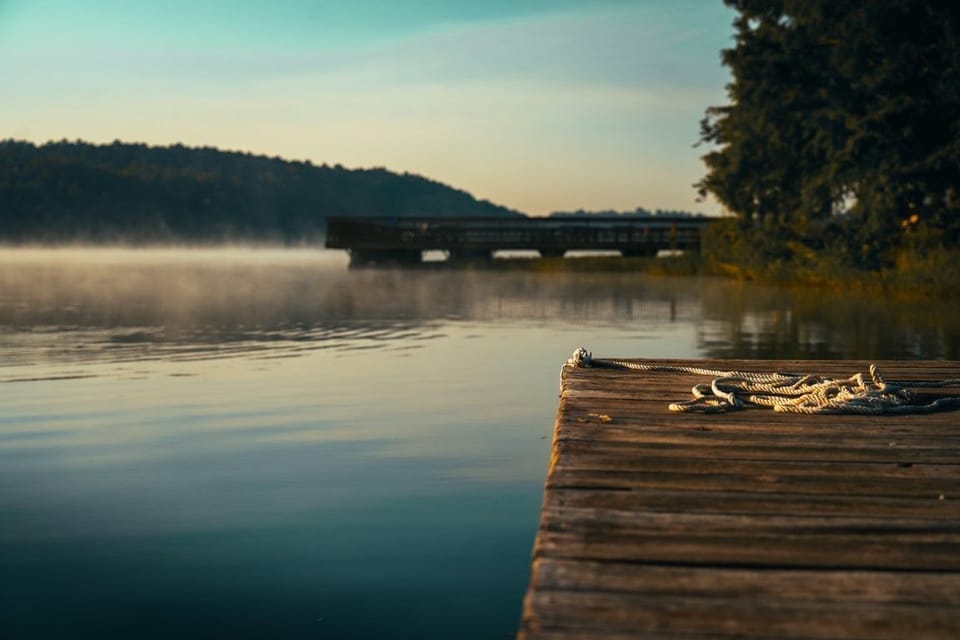 Crisp fall mornings on Sunnen Lake. Watch the mist rise over the water before a day of kayaking, canoeing, or just soaking in the autumn colors.