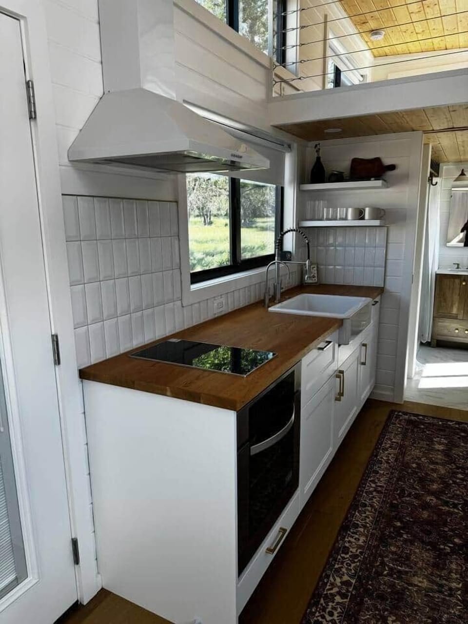 Texas glampgrounds blue moon tiny home kitchen farmhouse sink