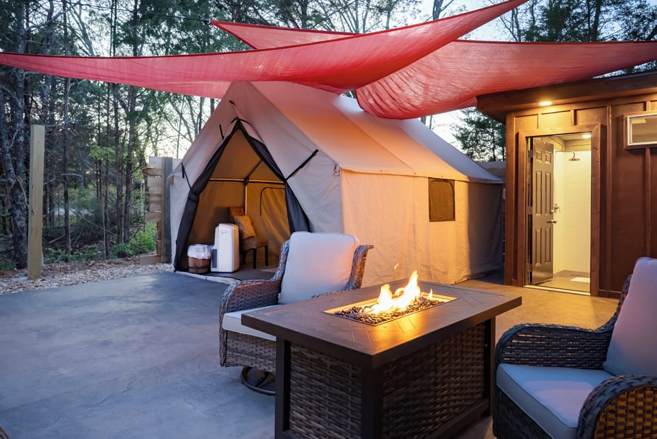 Tent, Push Start Firepit, Bathroom/Shower - No Shared Spaces