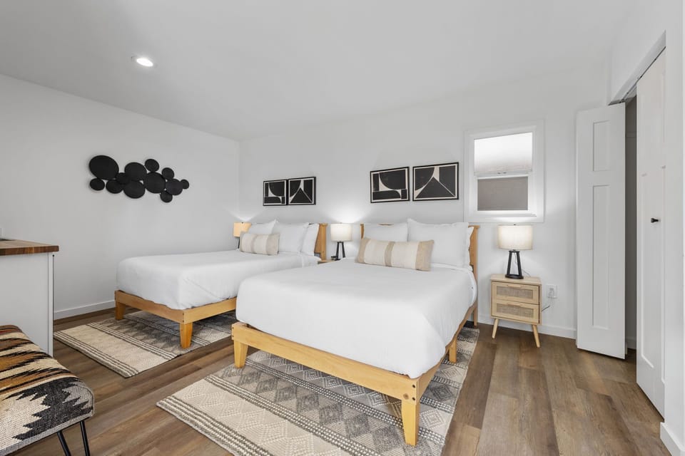 This upscale boutique features contemporary furnishings and two comfortable full beds for a peaceful night's rest