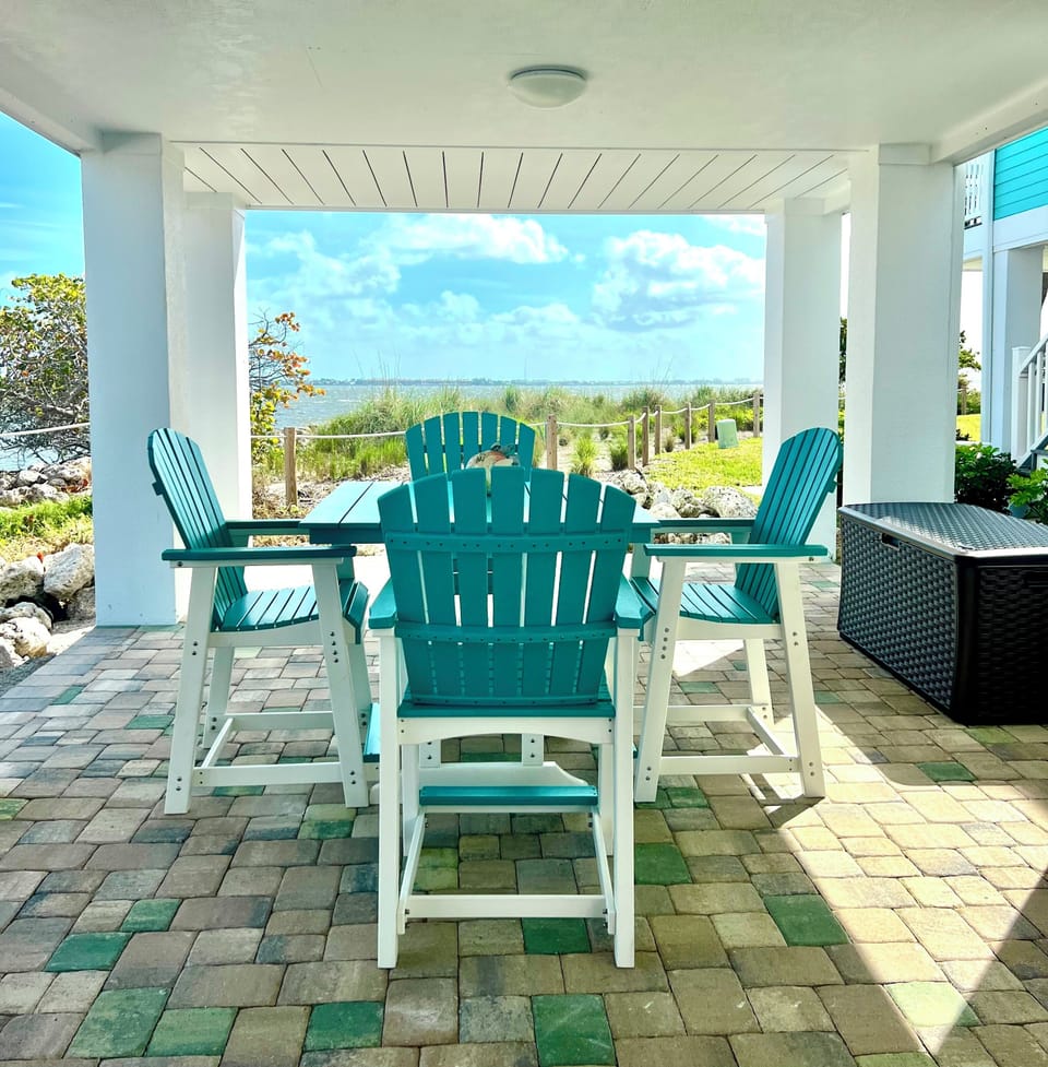 Dining area under the house.