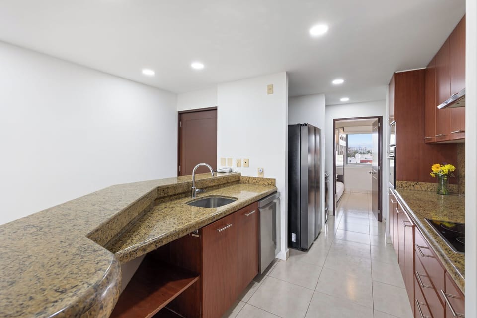 Fully equipped kitchen for home-cooked meals.
