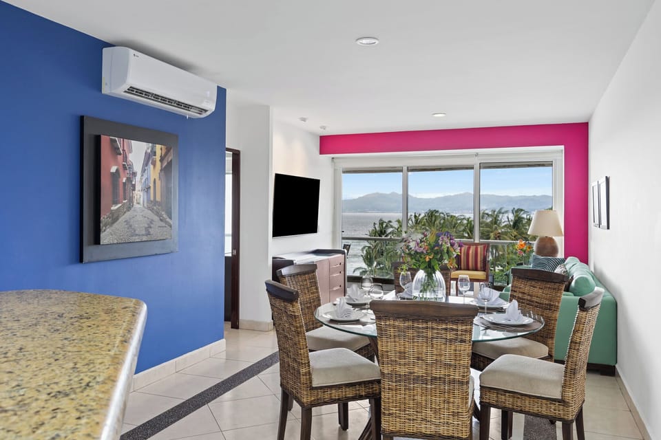 Enjoy meals in this bright, modern dining area.