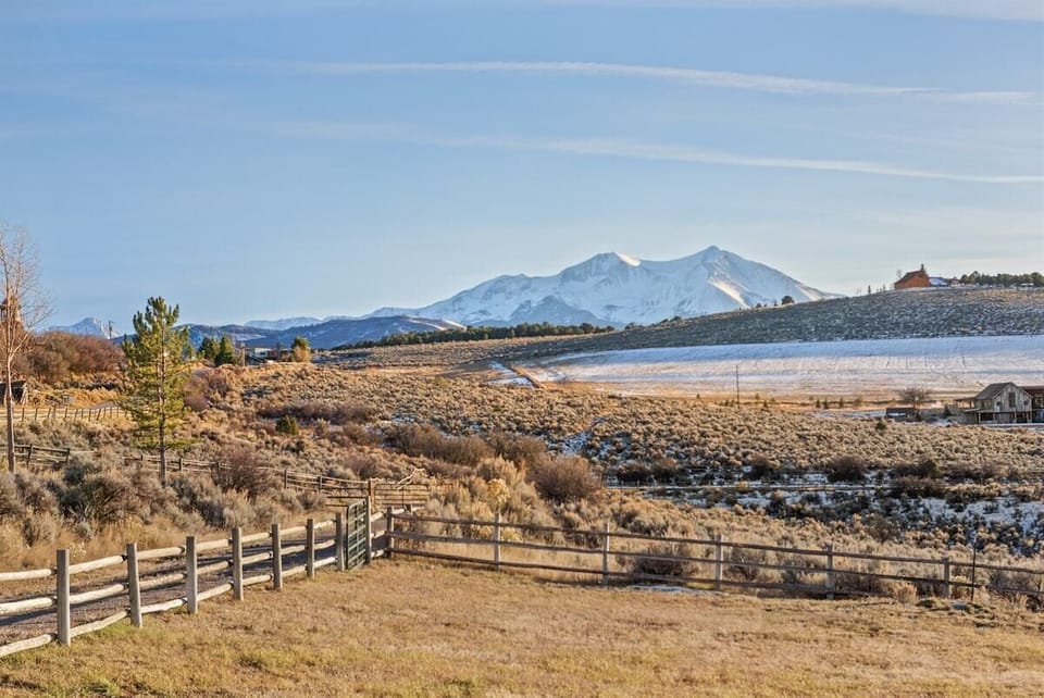Your fenced yard with views of Mount Sopris.