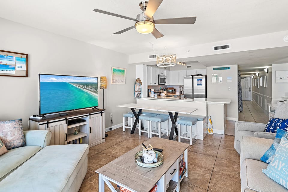 Enjoy a movie on the flat screen