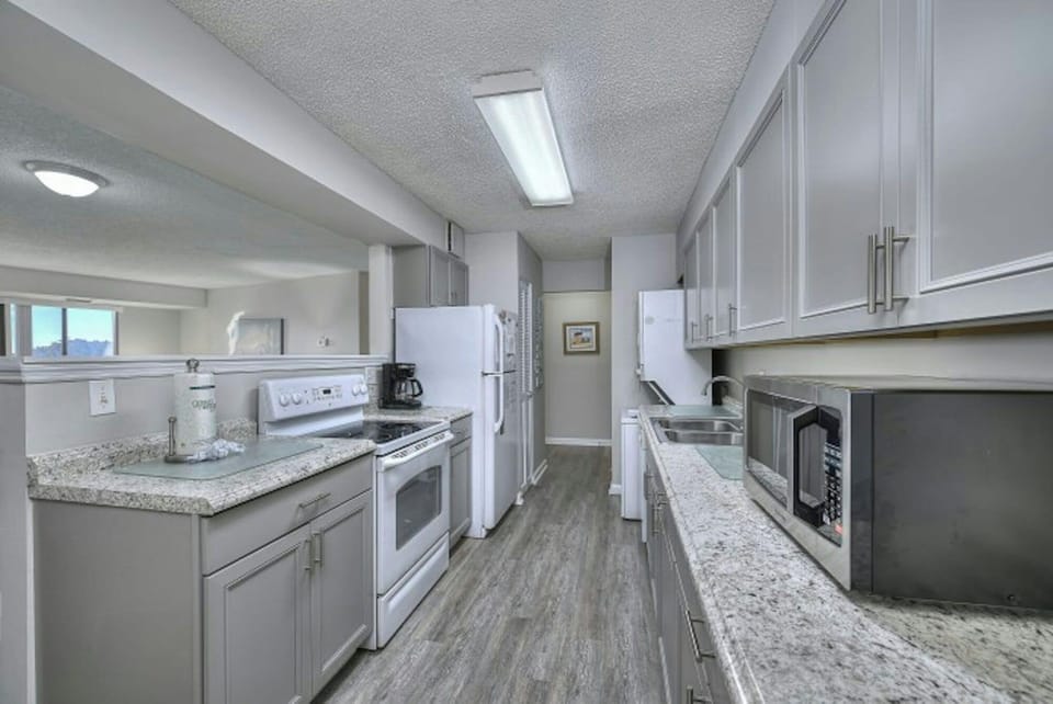 A fully stocked kitchen makes meal preparation a breeze.