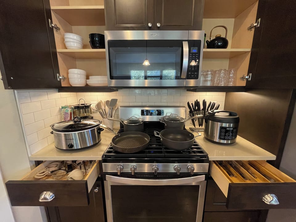 Range, Microwave, Cooking Essentials, etc. 