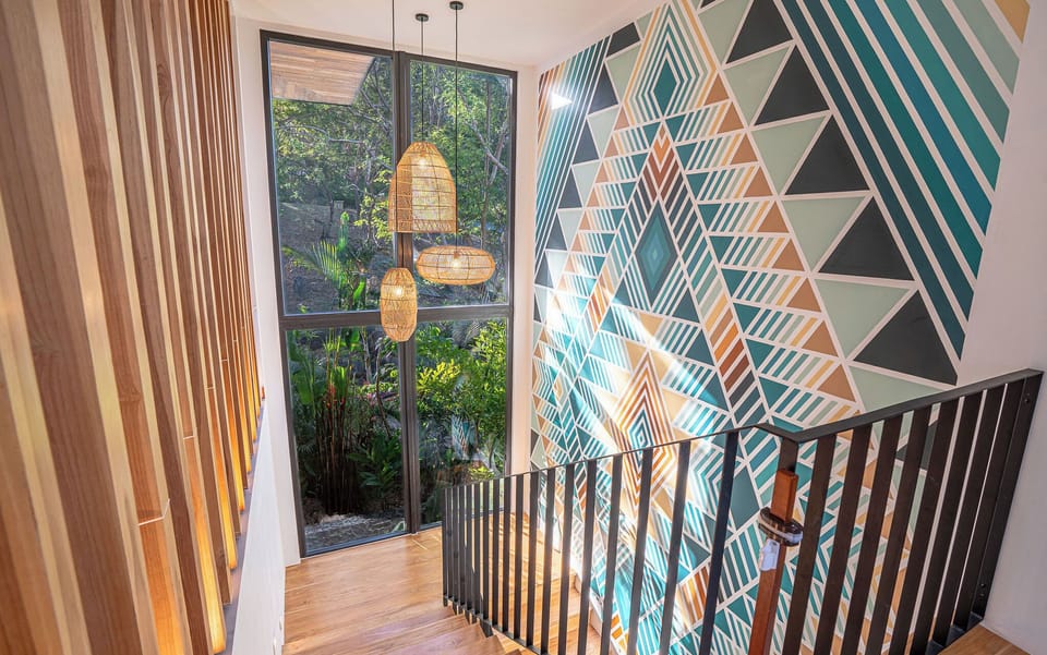 A stunning mural sets the tone for the entire house!