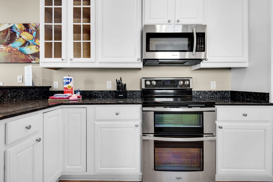 Kitchen with stainless steel appliances