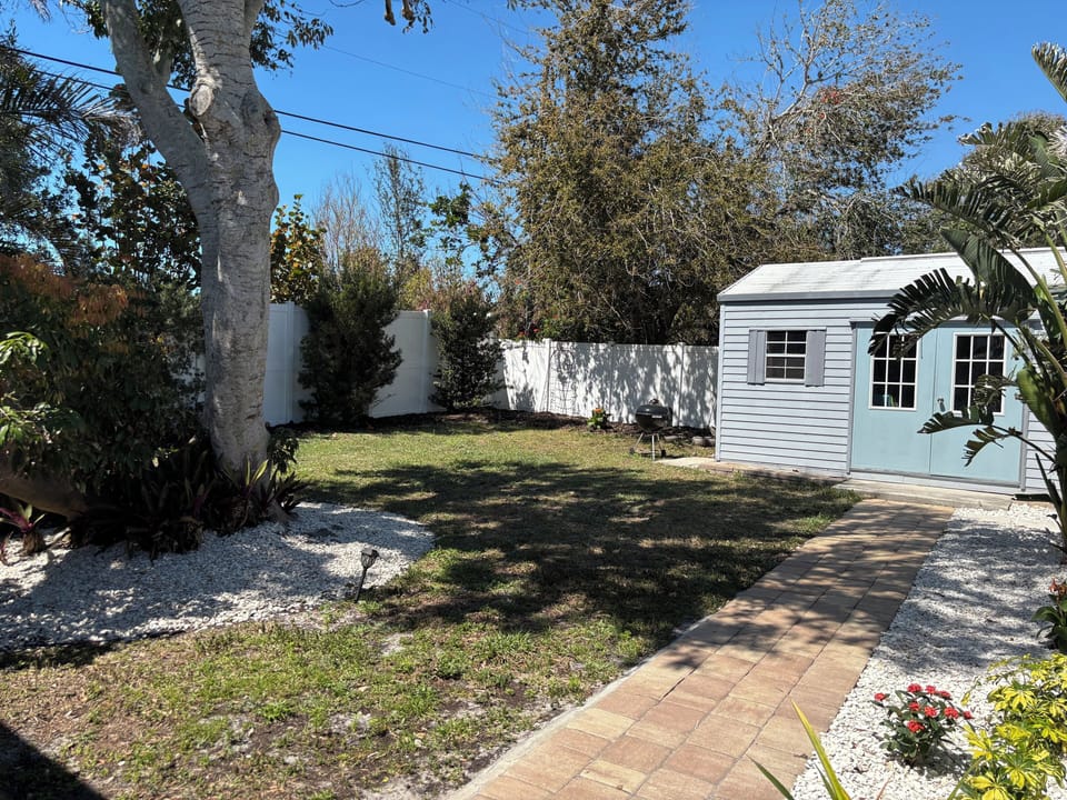 Bicycles, beach wagon, chairs, umbrella are in the shed for use during your stay