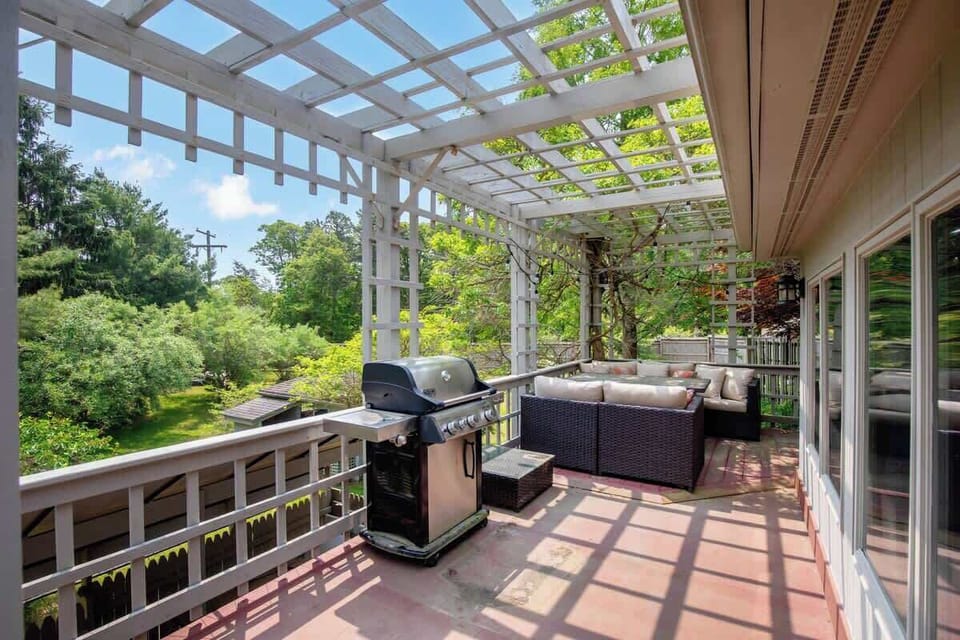 Back deck for grilling with the family