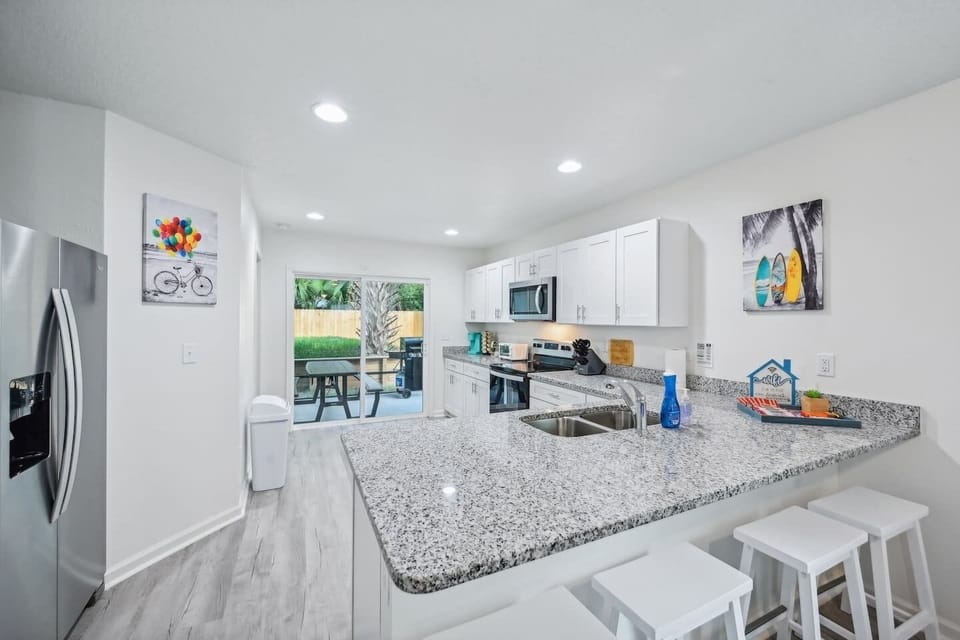 Large kitchen island with additional 4 seats