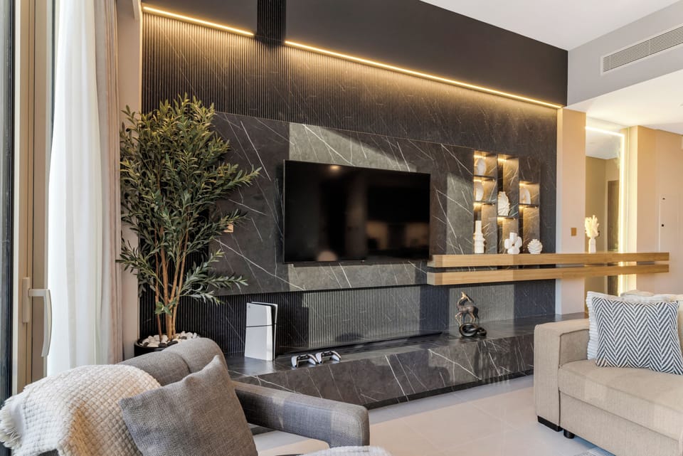Bright, modern living room offering comfort, space, and a relaxing ambiance.
