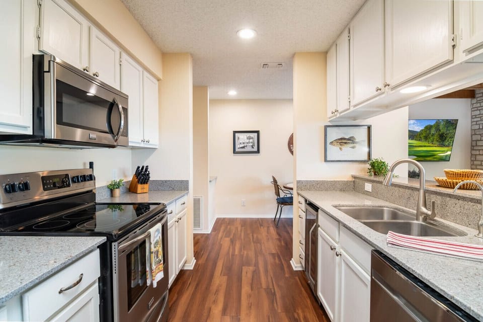 Spacious kitchen complete with wine fridge