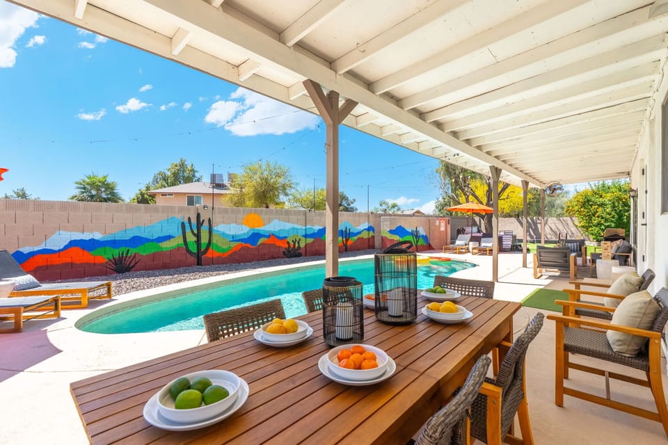 Shady seating for 6-8 under the patio cover
